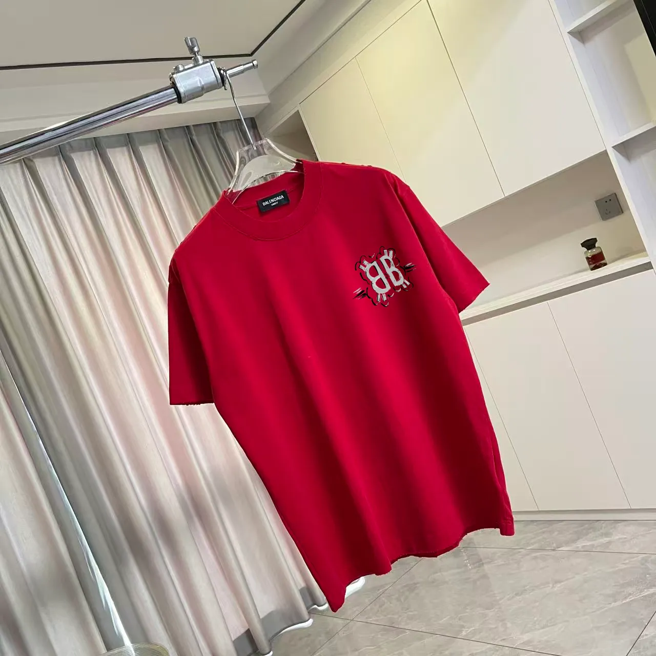 BALENCI*GA 2026 New Arrival logo 320g T Same Style Size：S M L XL XXL ：Black Red Green